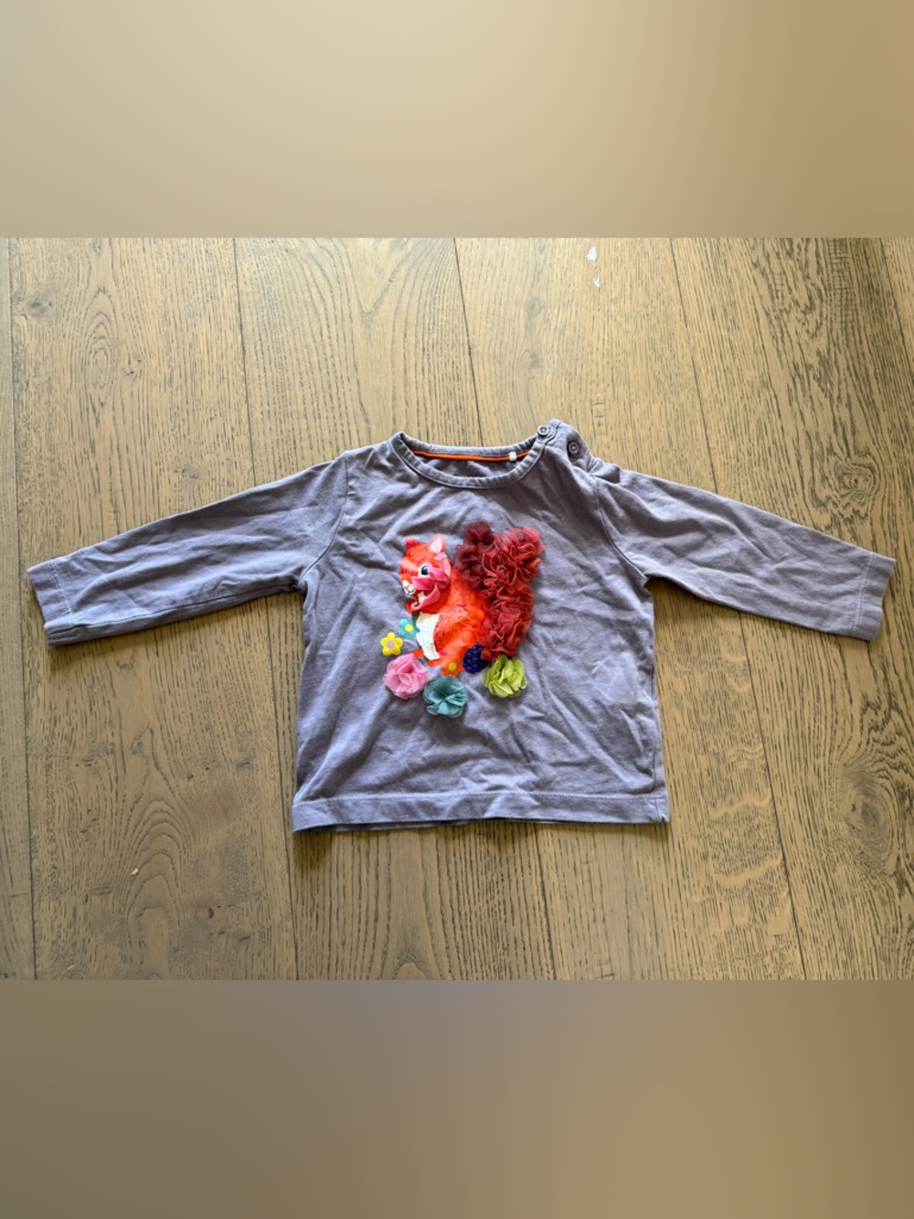 Mini Boden Squirrel Lavender Long-Sleeve Top, 12-18 Months